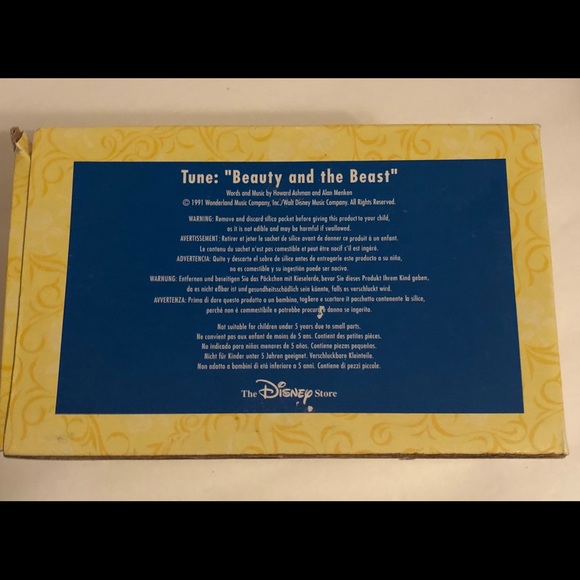 1991 Disney Beauty + the Beast Music Box NWT - Picture 3 of 16